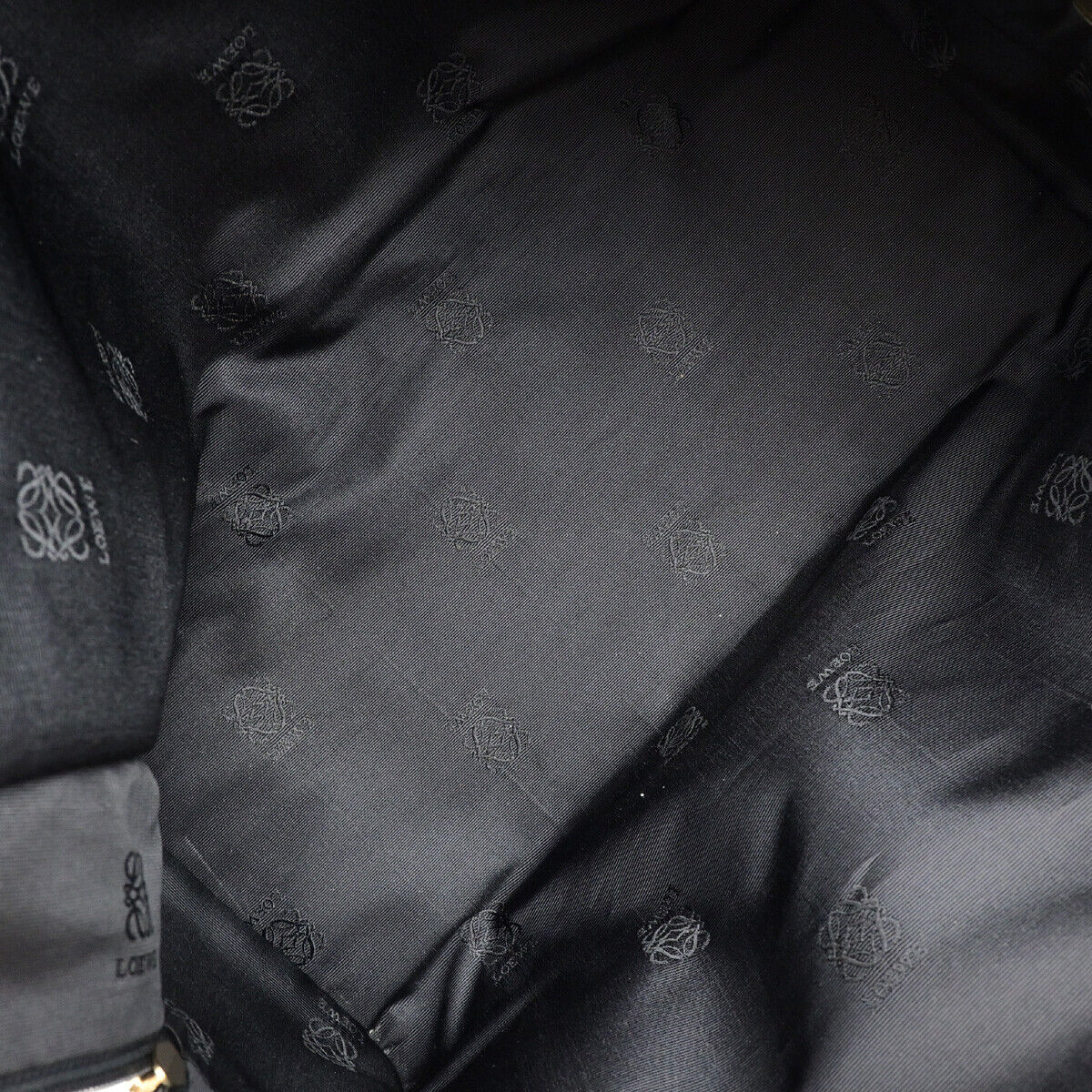 LOEWE AMAZONA 40 Anagram Travel Hand Bad Leather Padlock Black GHW Spain 34YG482