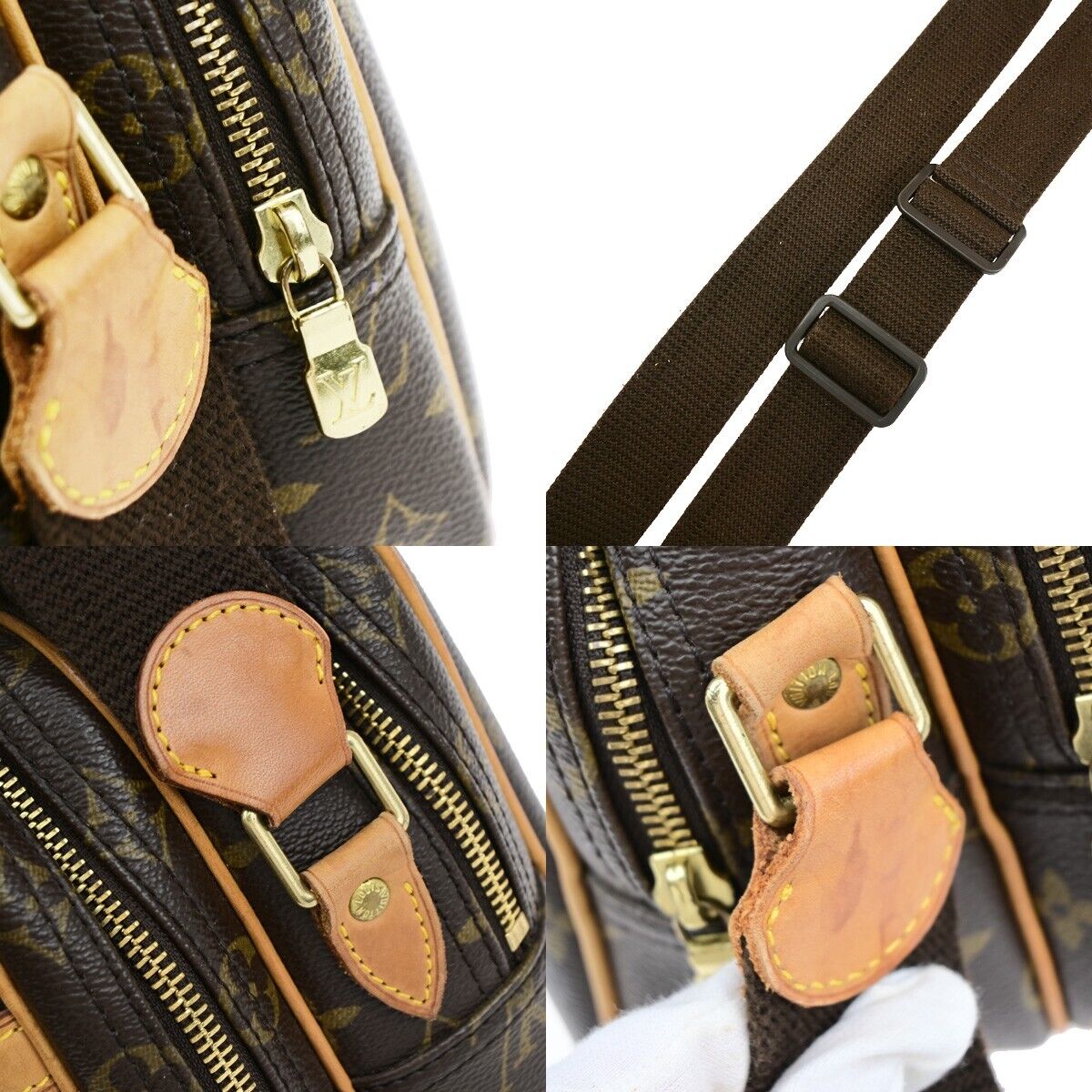 LOUIS VUITTON Reporter PM Crossbody Shoulder Bag Monogram Leather M45254 15EB143