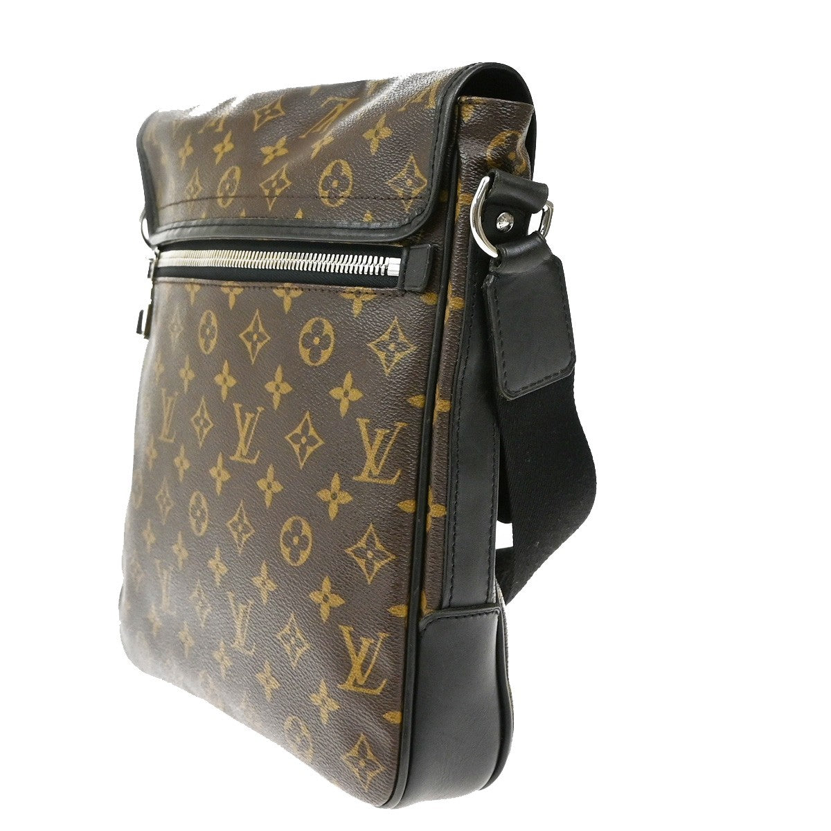 LOUIS VUITTON Bass MM Shoulder Bag Monogram Macassar Brown Black M56715 72KB468