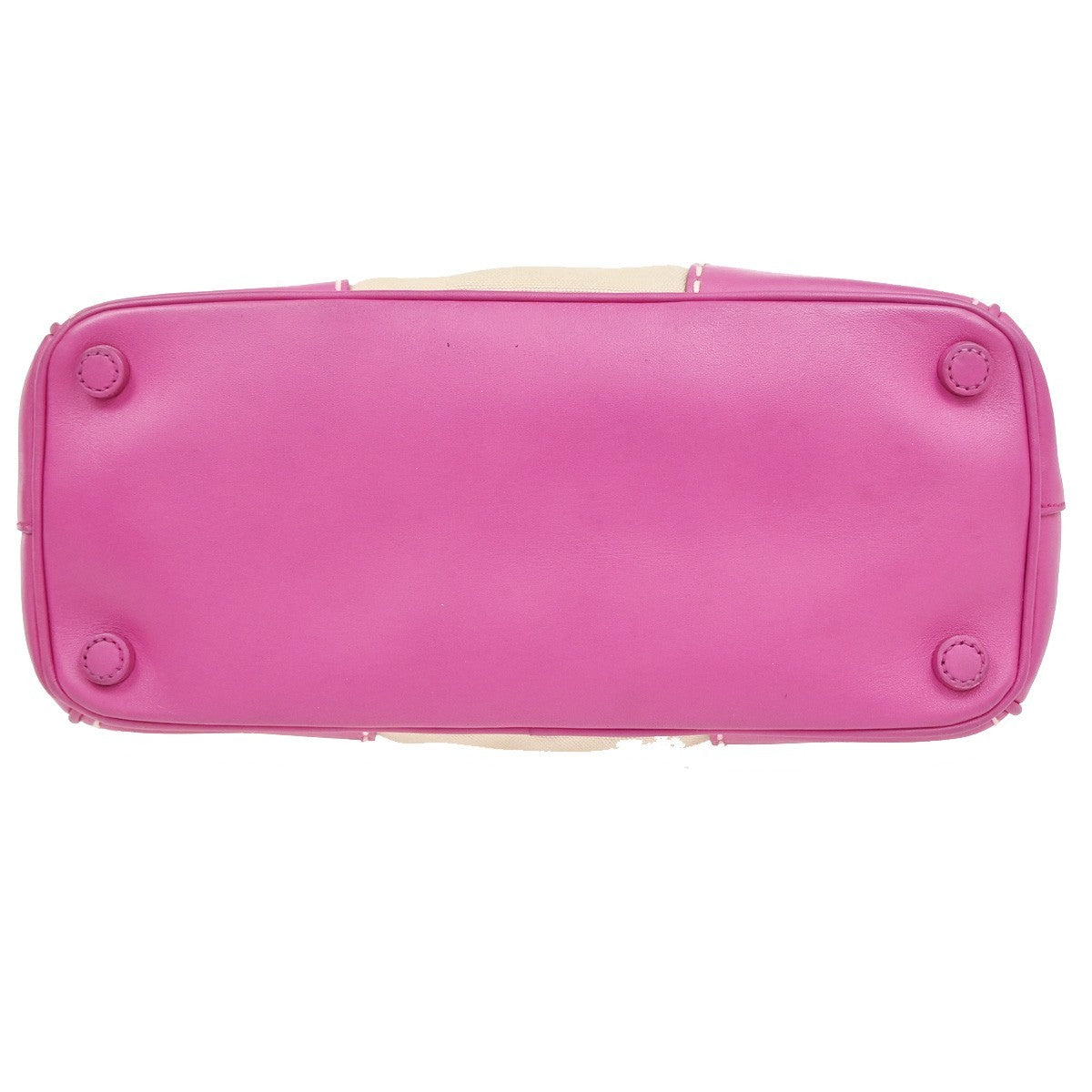 PRADA Logo Canapa City 2Way Shoulder Hand Bag Canvas Leather Pink BE SHW 98ZA359