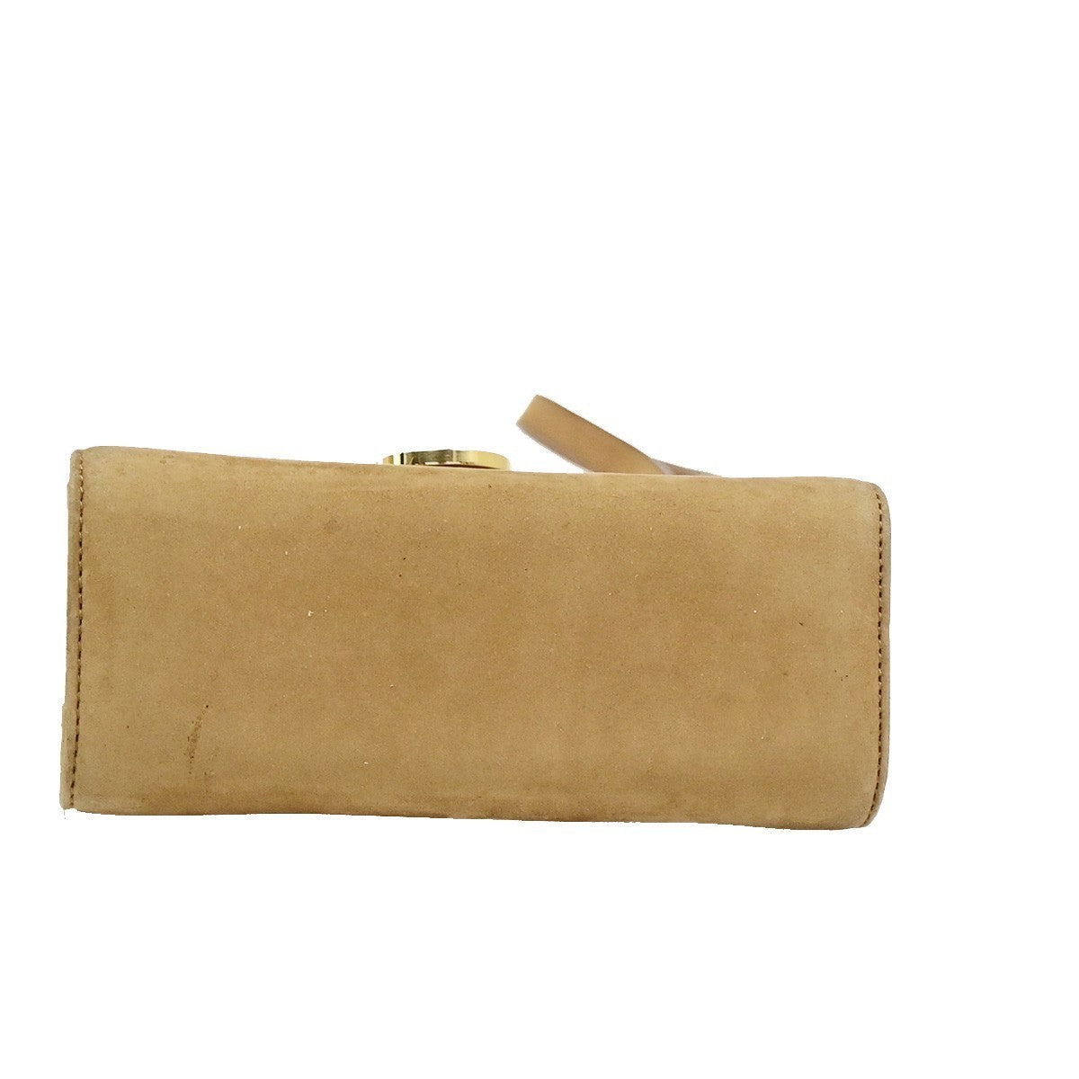 SALVATORE FERRAGAMO Logo Gancini Mini Shoulder Bag Suede Leather Beige 36KD112