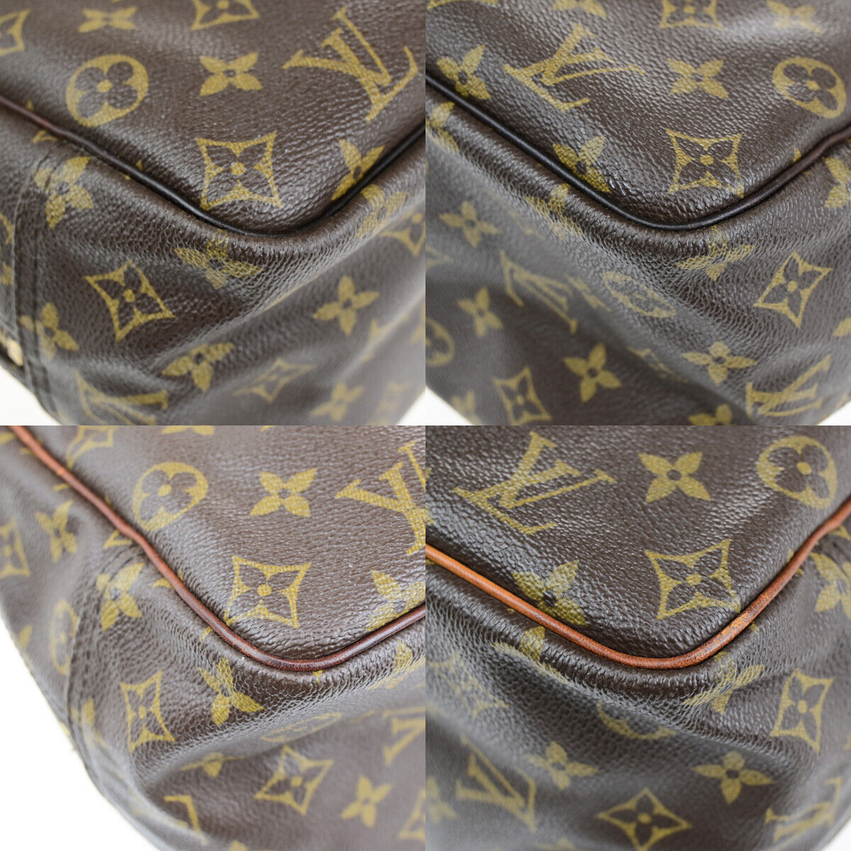 LOUIS VUITTON LV Logo Deauville Hand Bag Monogram Leather Brown M47270 64YG526