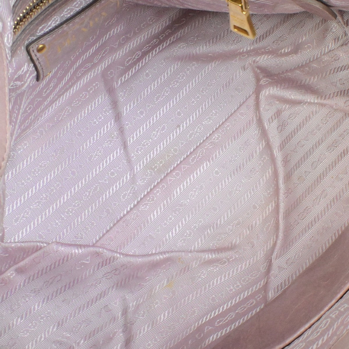 PRADA Logo Vitello Shine Shoulder Hand Bag Leather Pink Mughetto GHW 38YH125