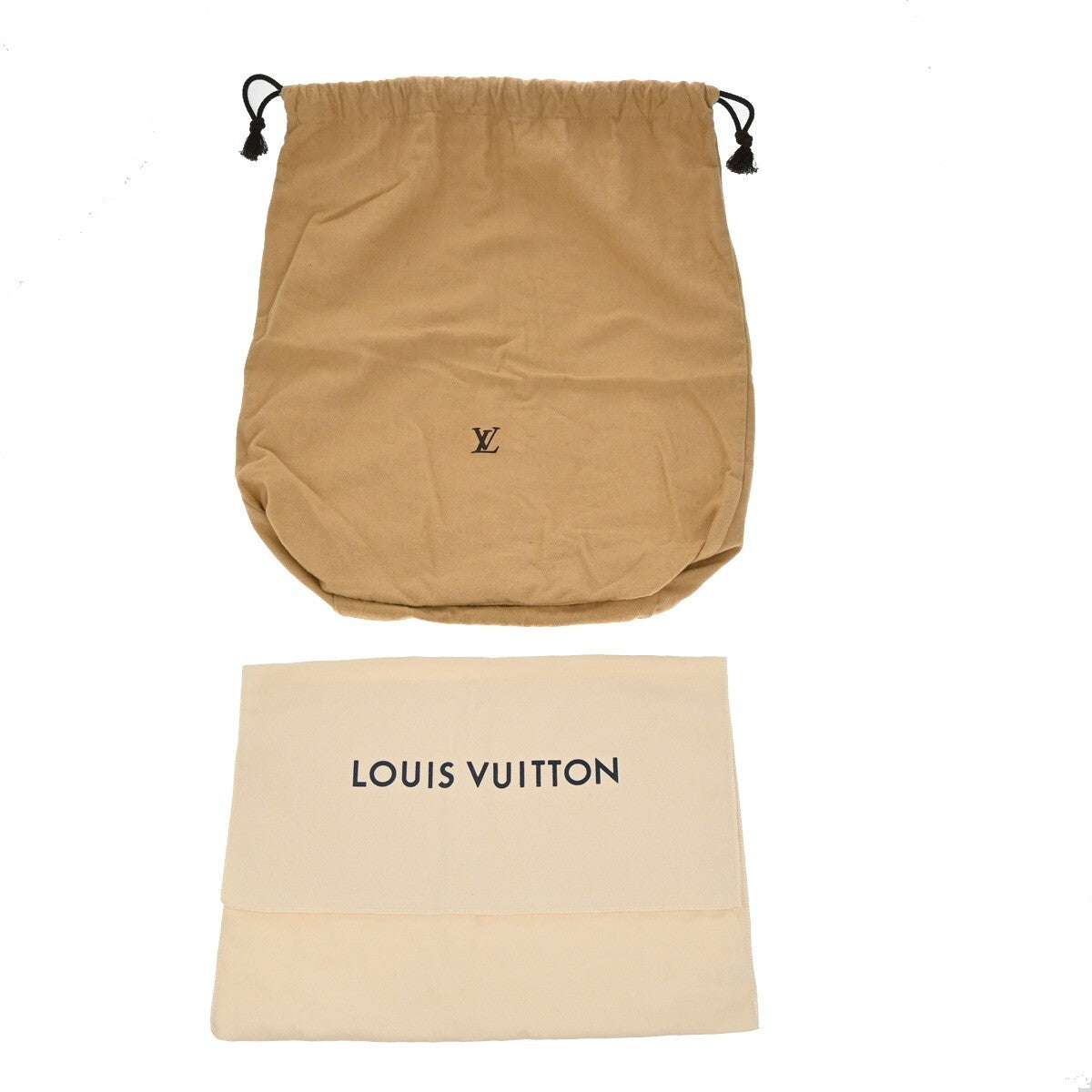LOUIS VUITTON Logo 10 Set Dust Bag Drawstring Canvas Cotton Beige Brown 09EE137