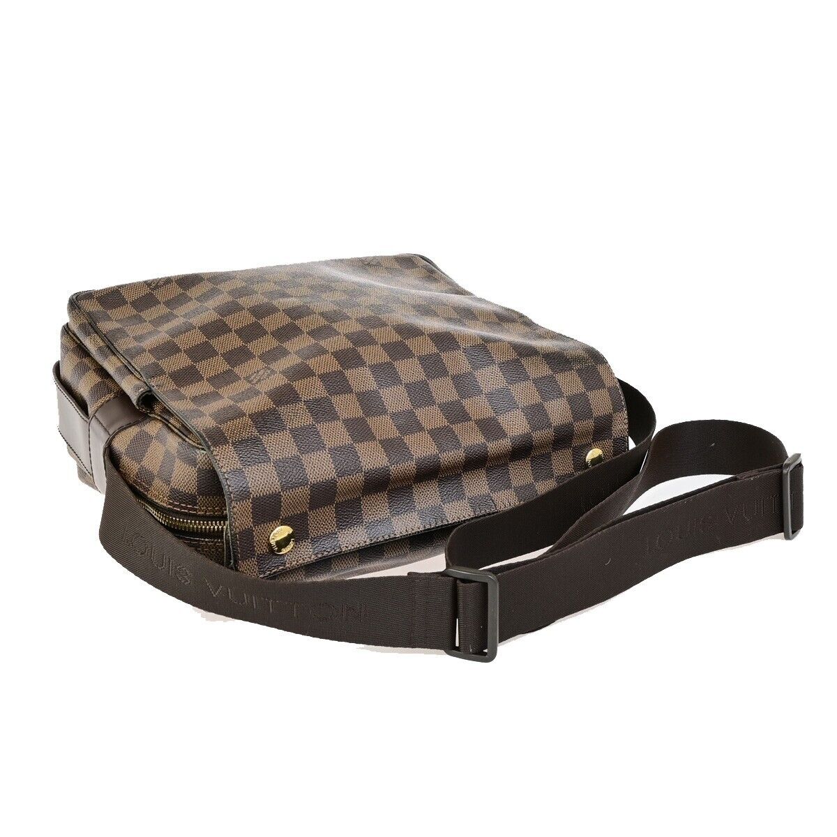 LOUIS VUITTON Naviglio Shoulder Bag Damier Ebene Leather Brown N45255 35FB268