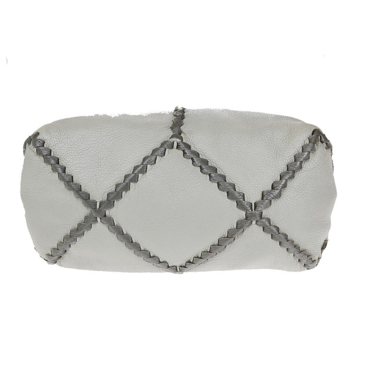 BOTTEGA VENETA Logo Hobo Shoulder Hand Bag Leather Gray Italy 31EC688