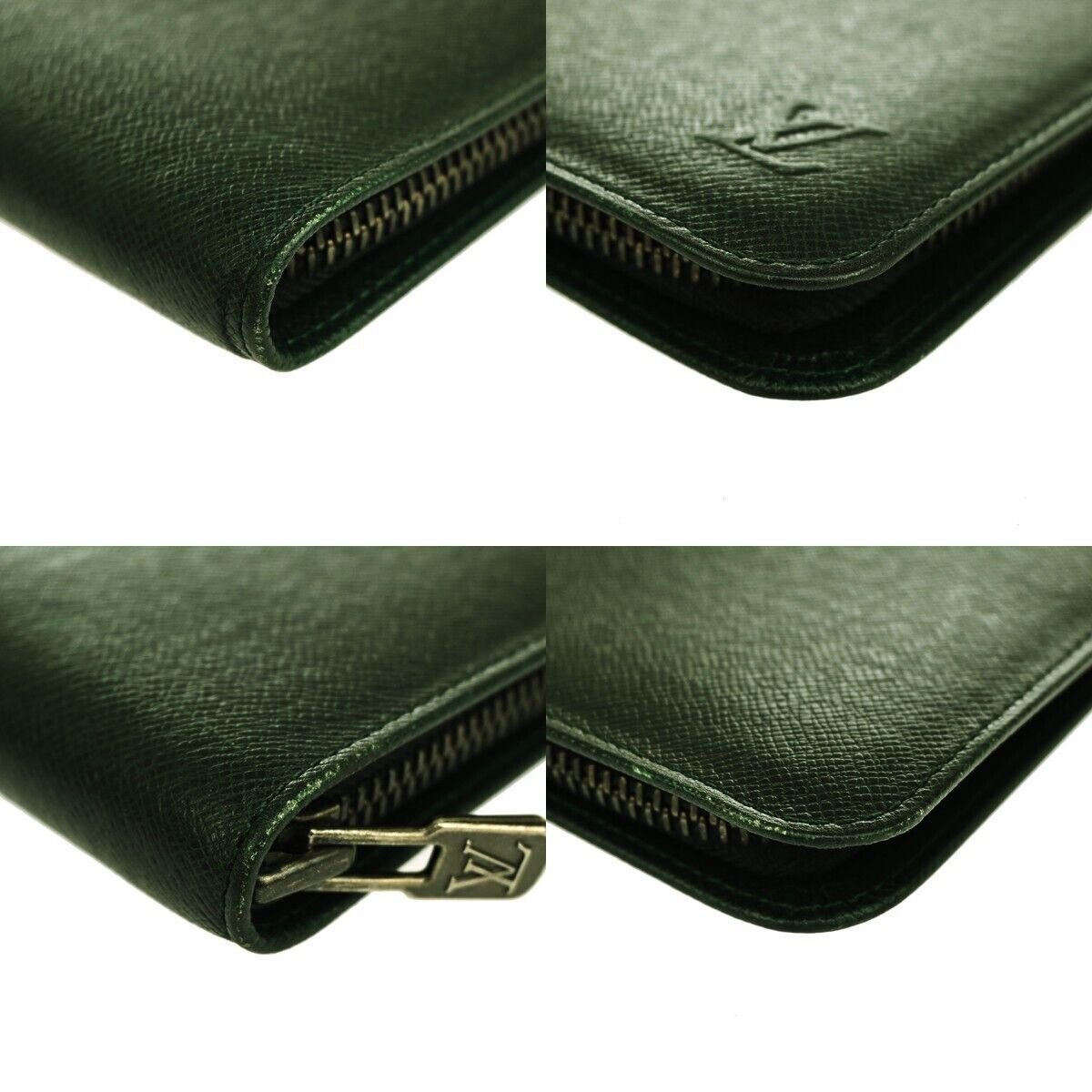 LOUIS VUITTON Travel Case Long Bifold Wallet Taiga Leather Epicea Green 63GA195