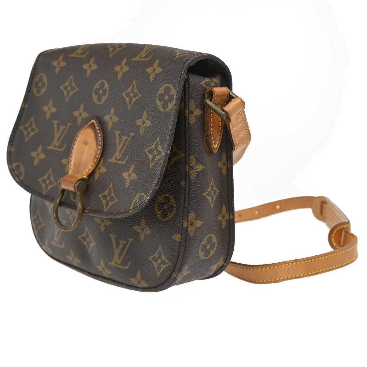 LOUIS VUITTON Saint Cloud MM Shoulder Bag Monogram Leather Brown M51243 31KP037