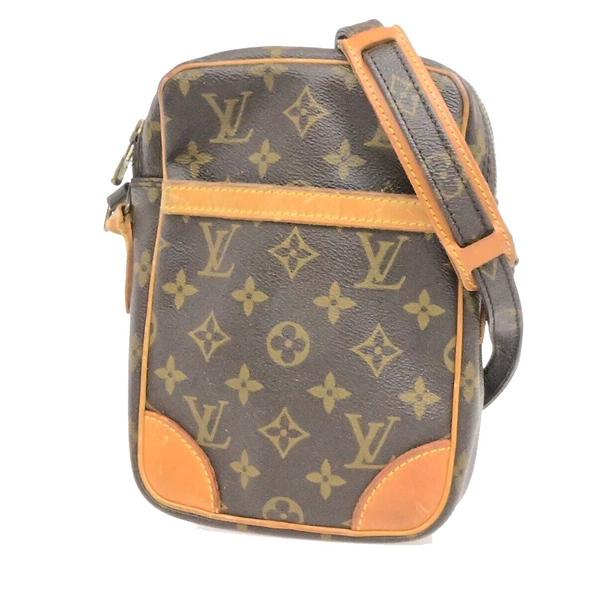 LOUIS VUITTON Danube Shoulder Bag Monogram Leather Brown France M45266 61ED986