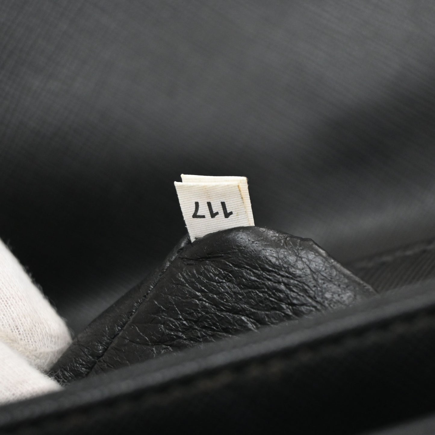 PRADA Saffiano Diagonal Chain Shoulder Bag Nylon Leather Black SHW 10KD064