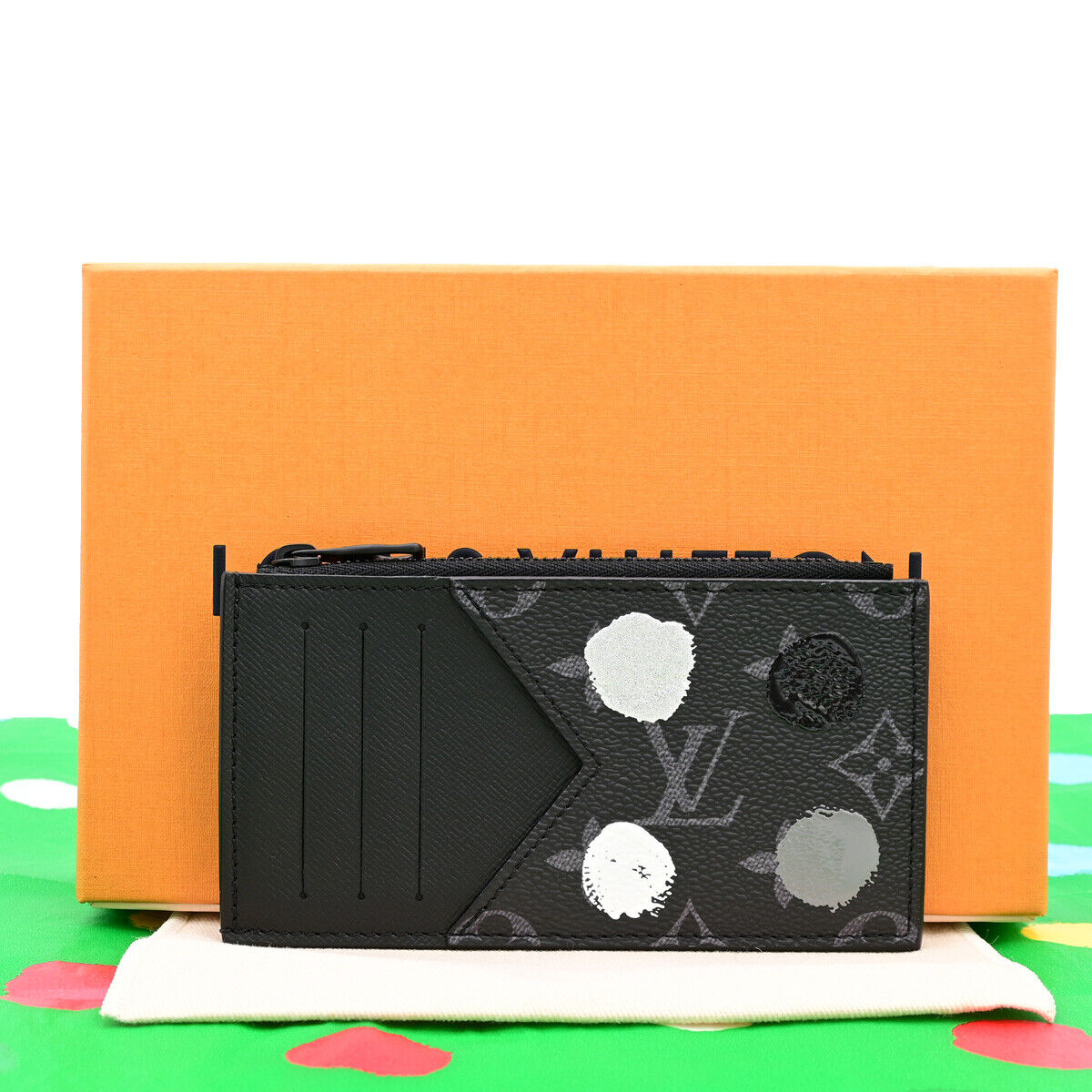 LOUIS VUITTON LV x YK Coin Card Holder Monogram Eclipse Dot Black 21RJ819