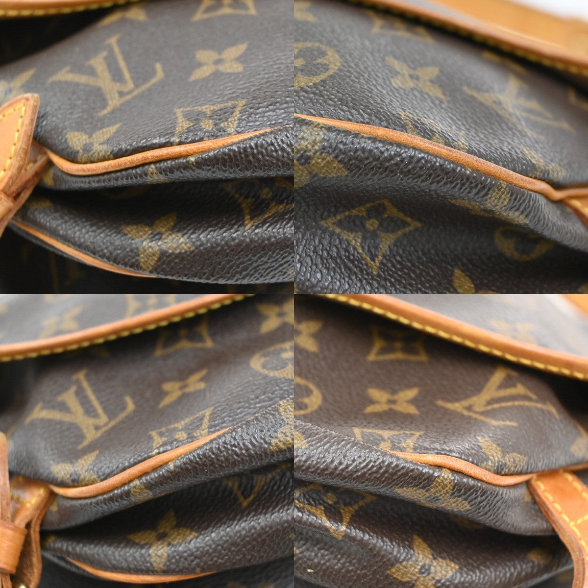 LOUIS VUITTON Logo Saumur 30 Shoulder Bag Monogram Leather Brown M42256 19CA490