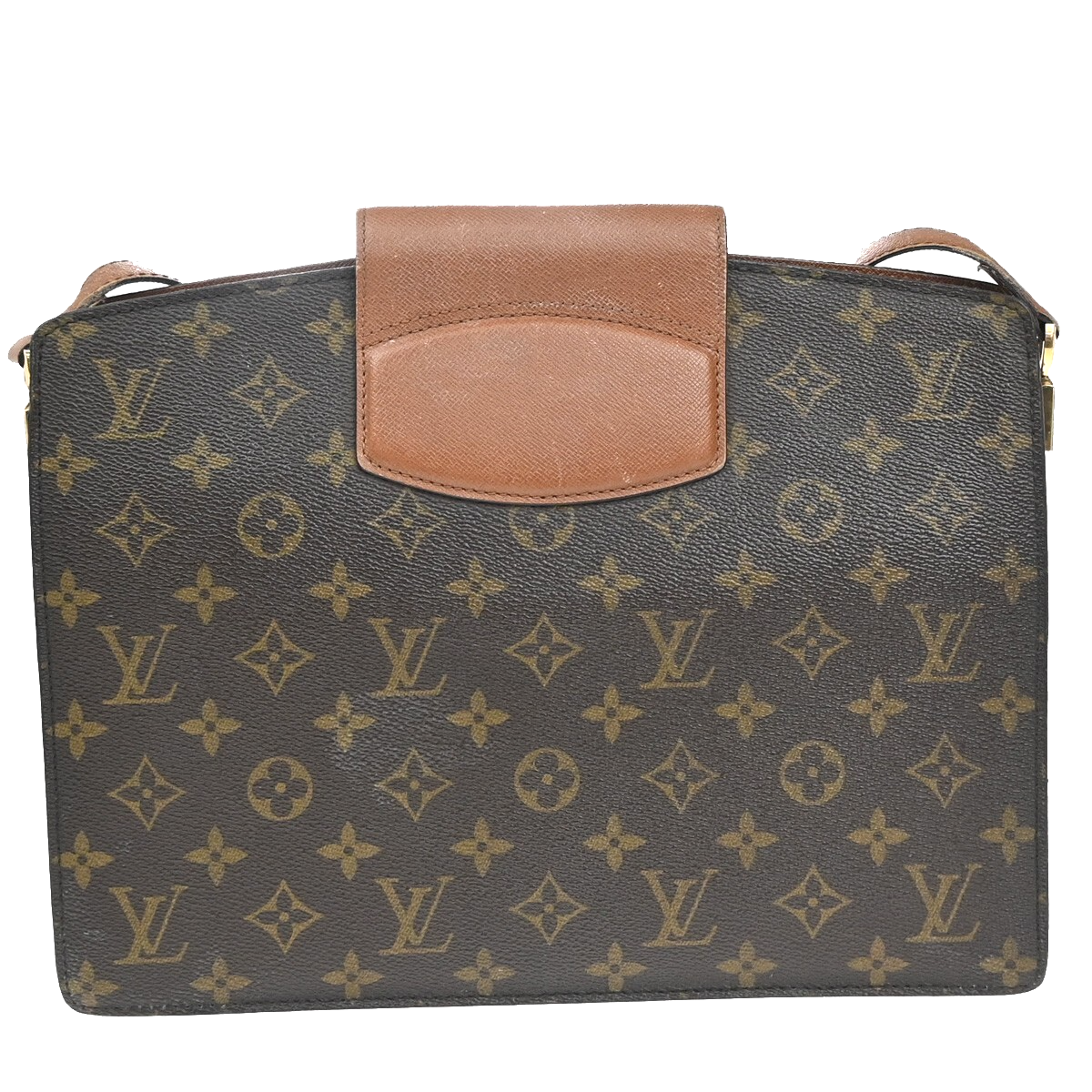 LOUIS VUITTON Courcelles Shoulder Bag Monogram Leather Brown M51375 86YH461