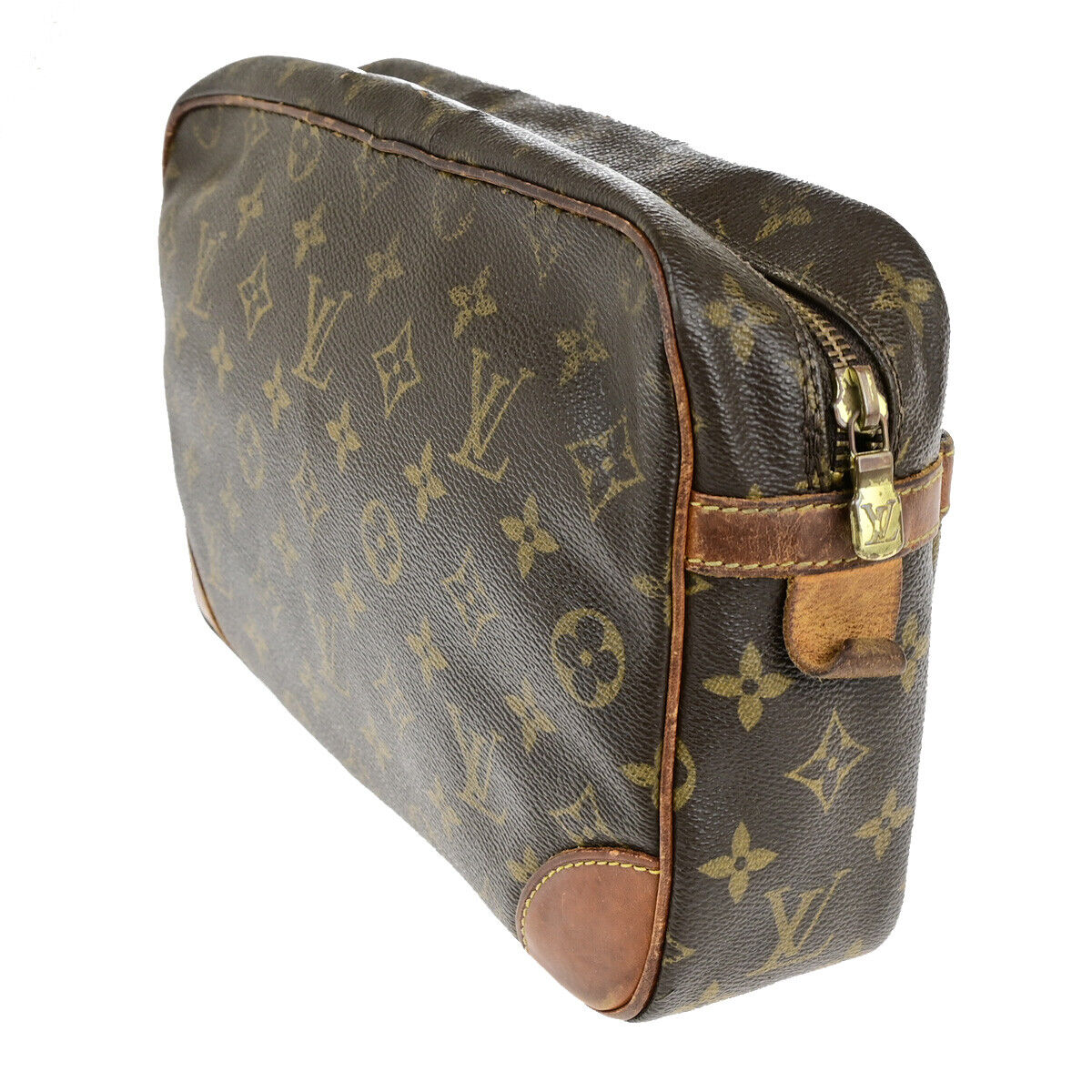 LOUIS VUITTON Compiegne 28 Clutch Hand Bag Monogram Leather Brown M51845 01YG773