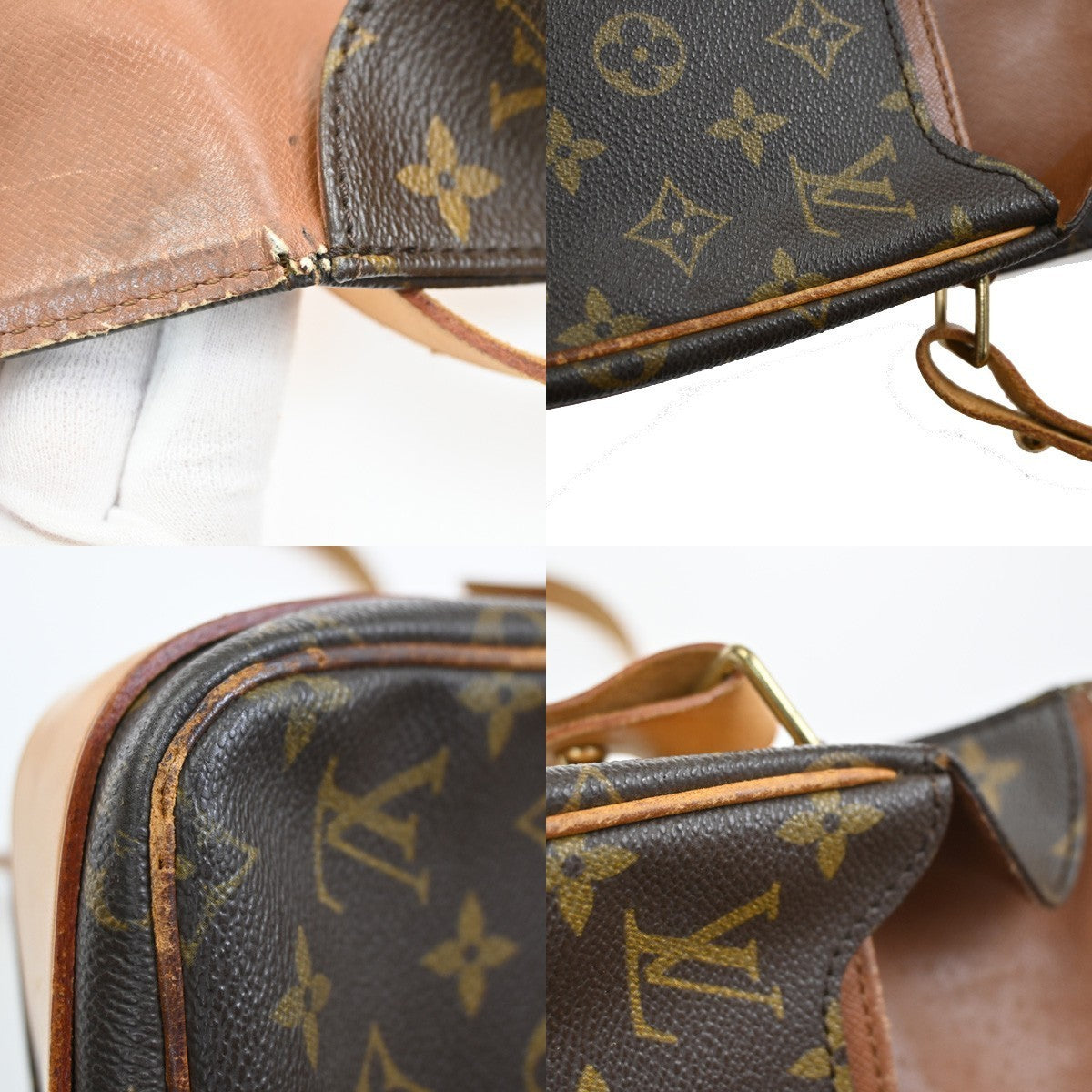 LOUIS VUITTON Cartouchiere MM Shoulder Bag Monogram Leather Brown M51253 78SA065