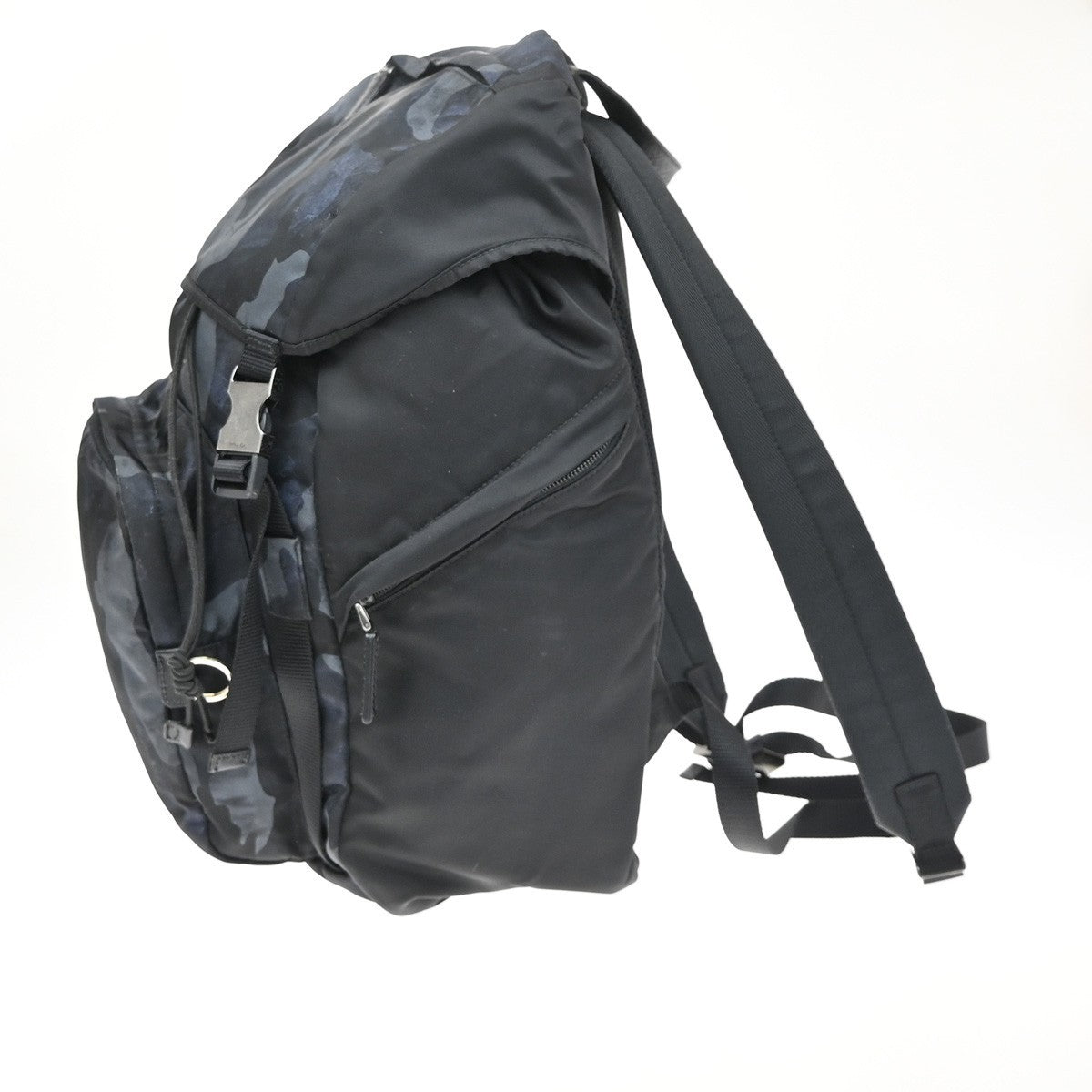PRADA Logo Tessuto Camouflage Backpack Bag Nylon Leather Black SHW Italy 88KB710