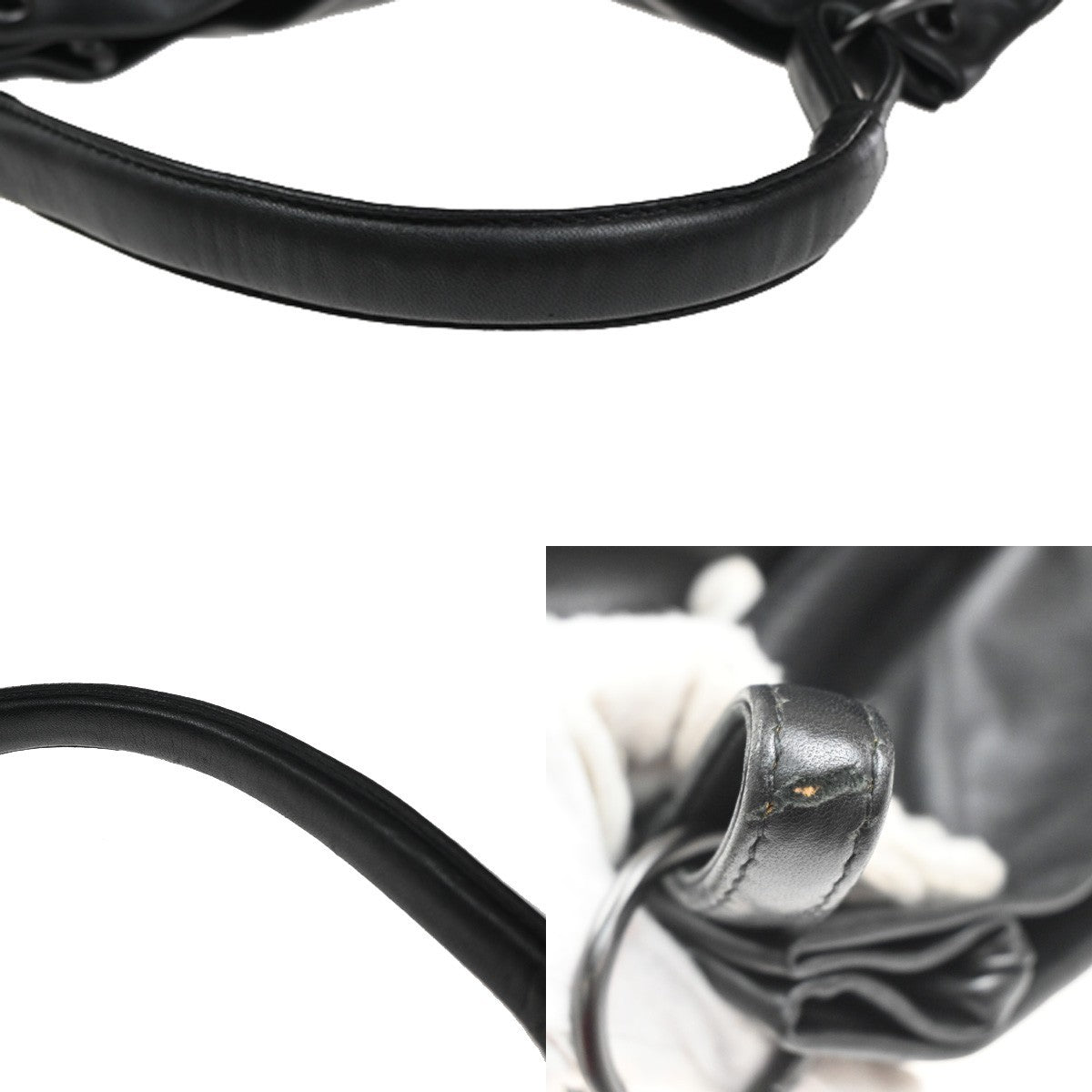 BOTTEGA VENETA Intrecciato Logo Shoulder Bag Leather Black Italy 667RL737