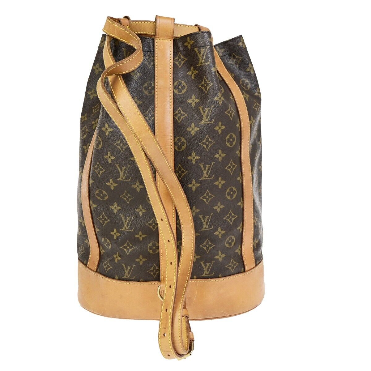 LOUIS VUITTON LV Randonnee GM Shoulder Bag Monogram Leather Brown M42244 81EC876