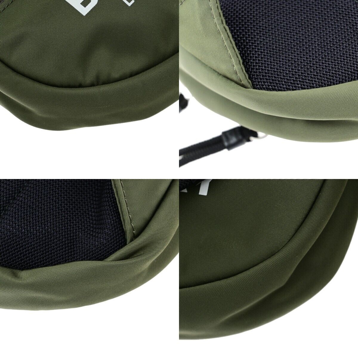 BURBERRY Logo Mini Bum Body Shoulder Bag Nylon Leather Khaki 34EE069