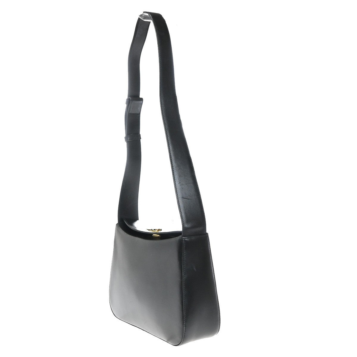 SALVATORE FERRAGAMO Gancini Logo Shoulder Bag Leather Black GHW Italy 30MA368