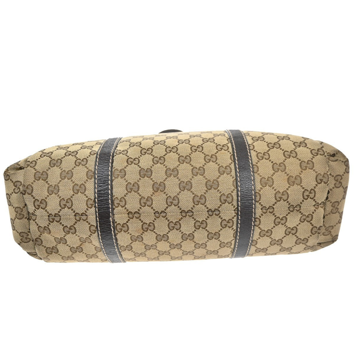 GUCCI GG Sherry Line Shoulder Hand Bag Canvas Leather Beige GHW Italy 64MA161