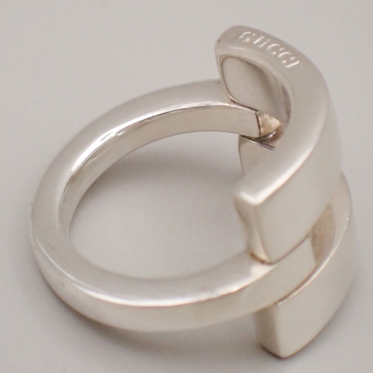 GUCCI  Logo Ring Sterling Silver Size JP 9 US 5 Italy Accessory 07YF242