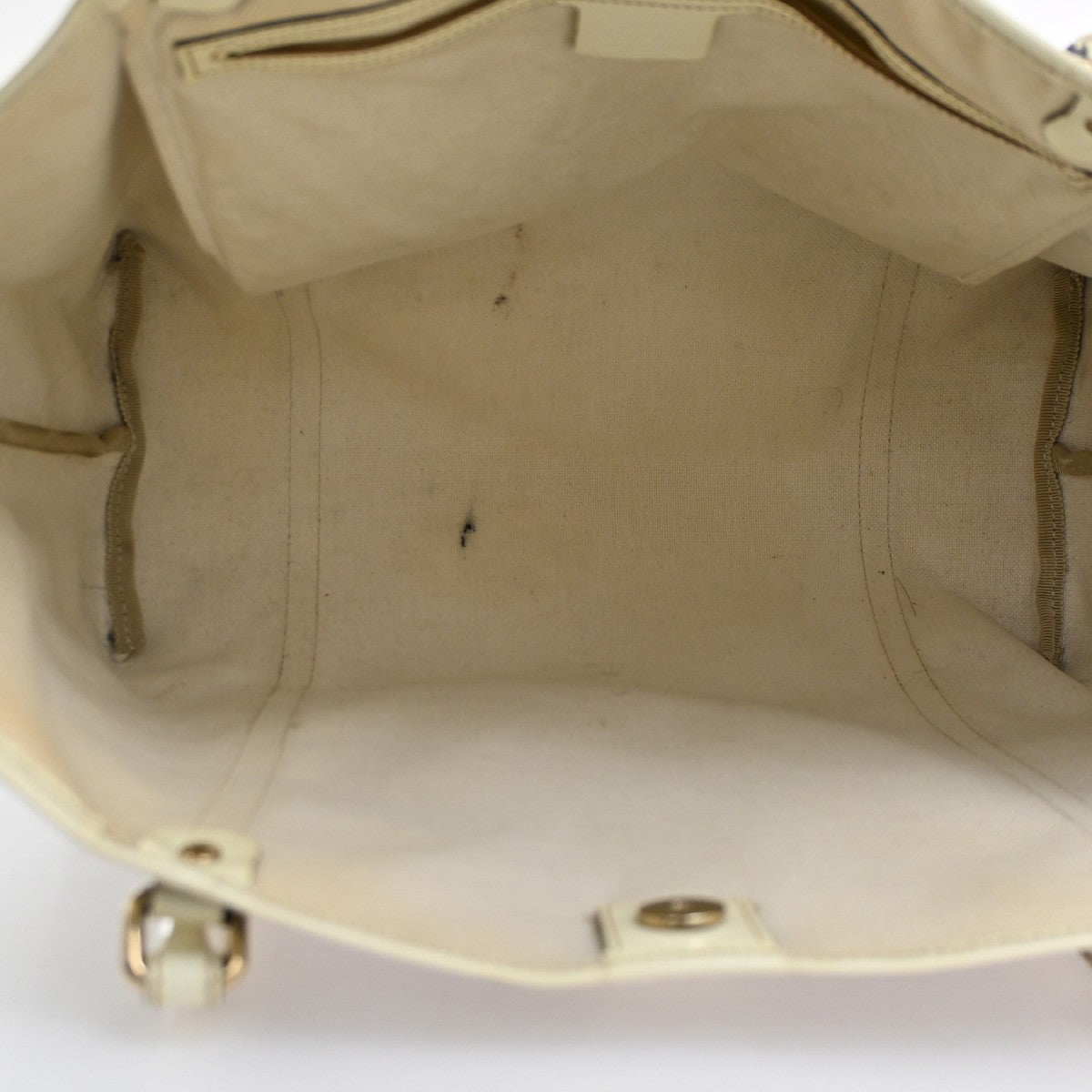 GUCCI GG Pattern Shoulder Hand Bag Supreme Patent Leather White Brown 66CA482