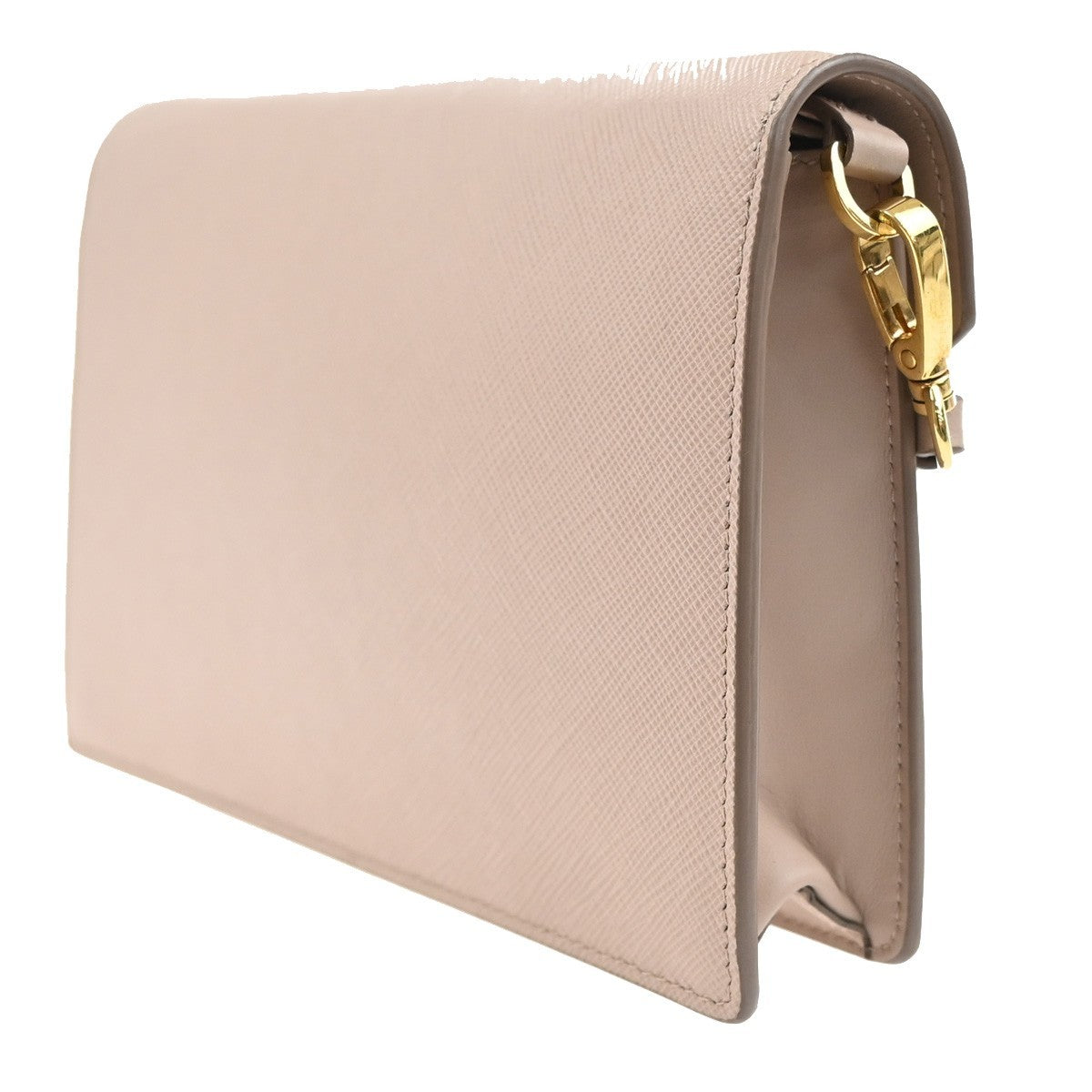 PRADA Logo Shoulder Hand Bag Saffiano Leather Pink Beige GHW Italy 18RL881