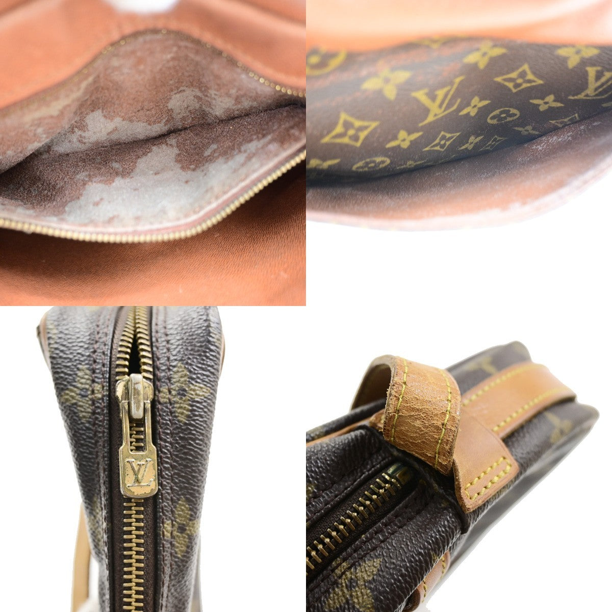 LOUIS VUITTON Jeune Fille GM Shoulder Bag Monogram Leather Brown M51225 35PA098