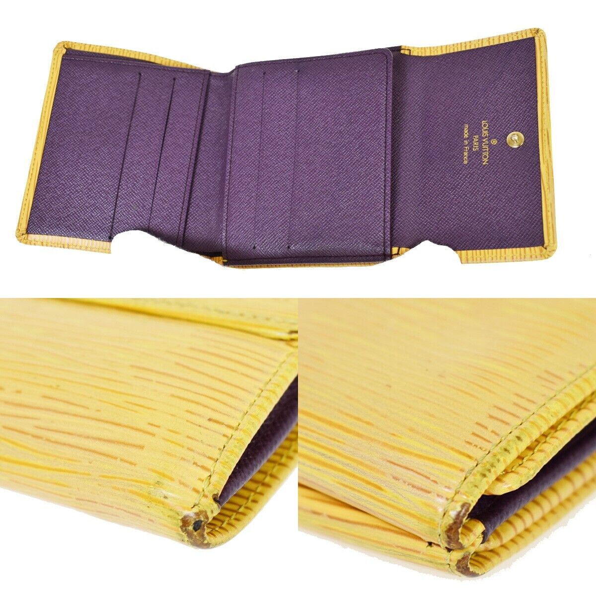 LOUIS VUITTON 4 Set Wallet Card Coin Case Monogram Mini Lin Vernis Epi 68JH586