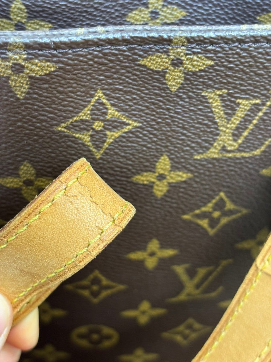 LOUIS VUITTON Logo Luco Shoulder Tote Bag Monogram Leather Brown M51155 73TA050