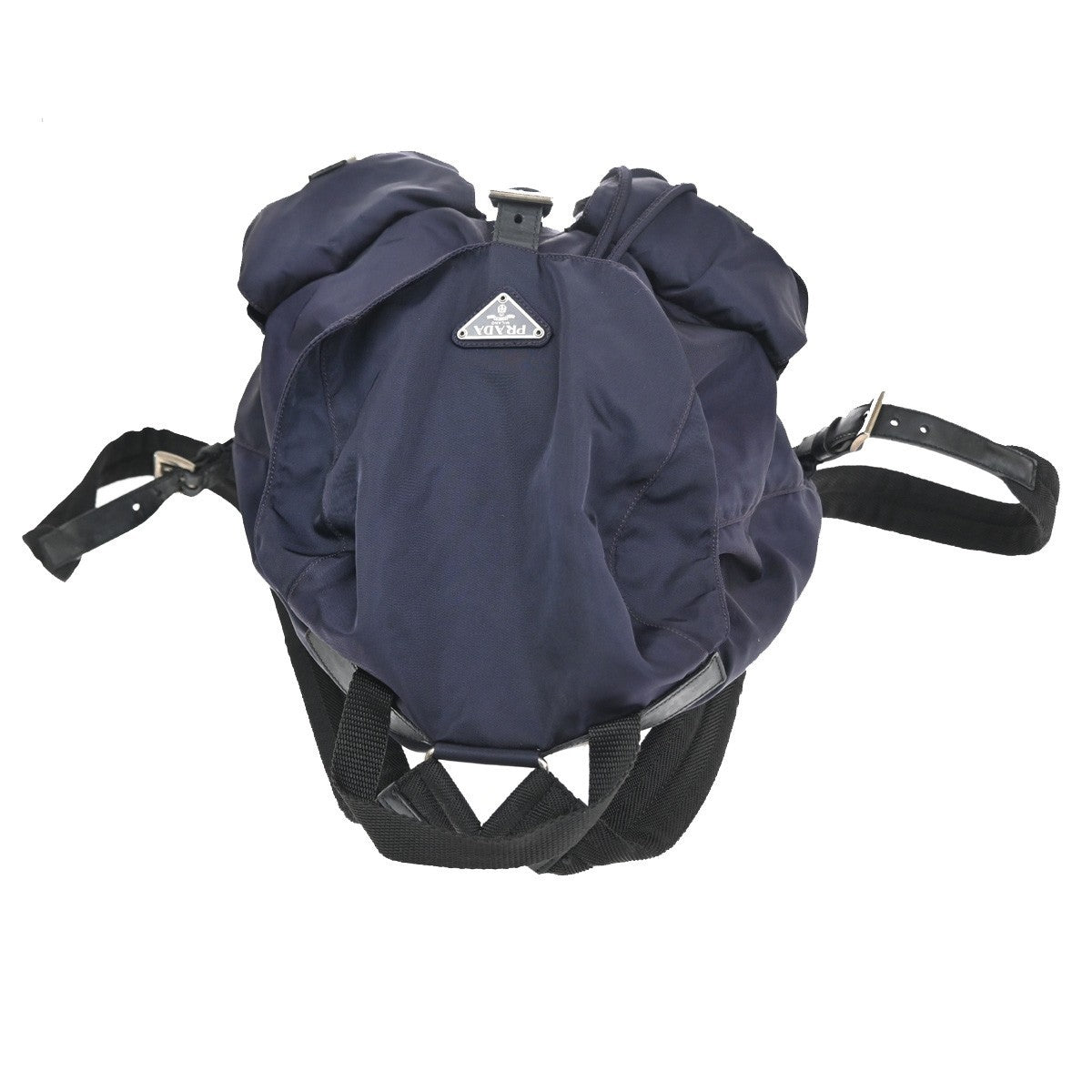 PRADA MILANO Logo Tessuto Drawstring Backpack Nylon Leather NY SHW Italy 35CB021