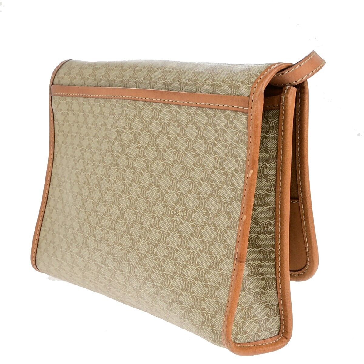 CELINE Macadam Pattern Crossbody 2Way Shoulder Clutch Bag PVC Leather BN 67ED367