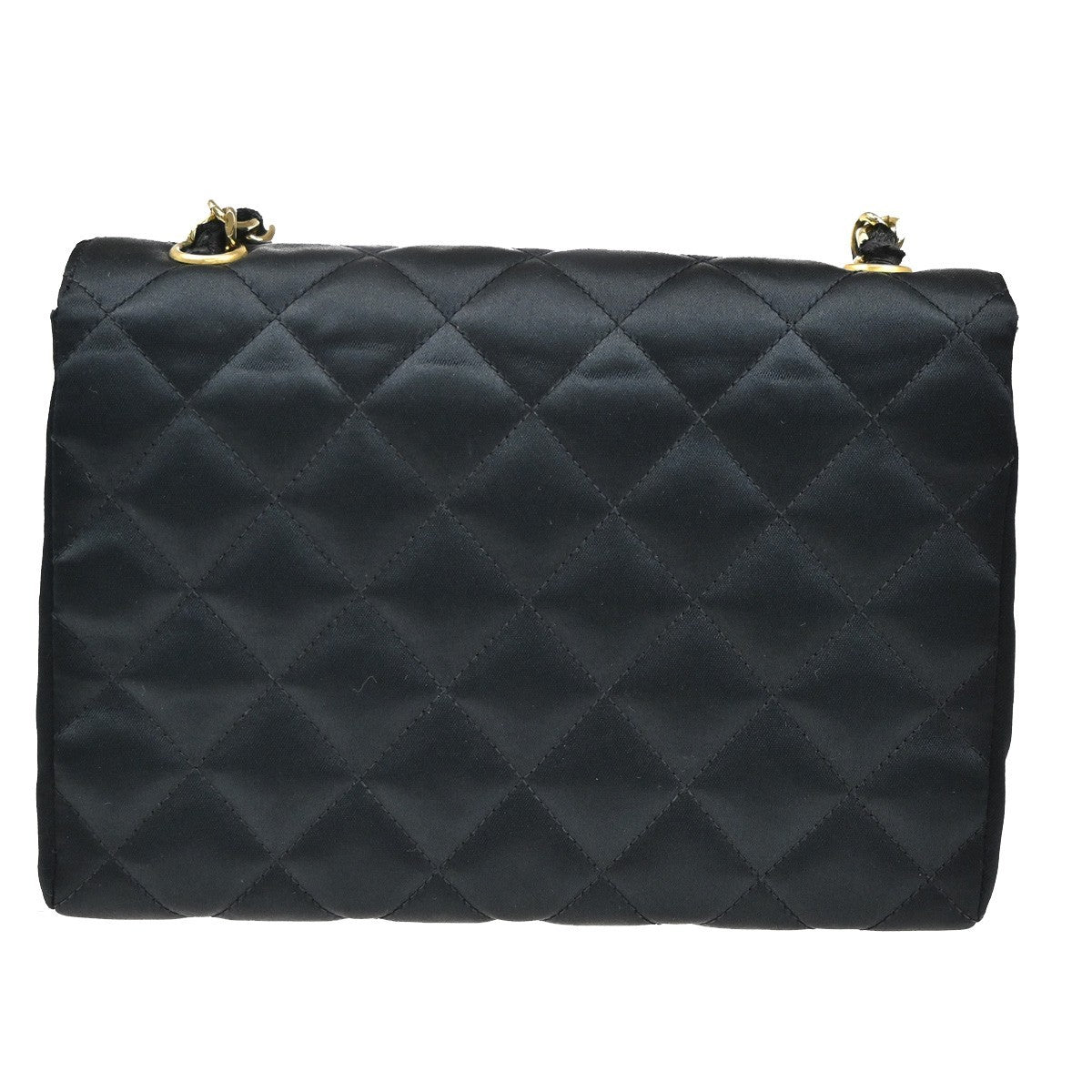 CHANEL CC Mini Matelasse Chain Shoulder Bag Satin Black GHW Vintage 648RL403