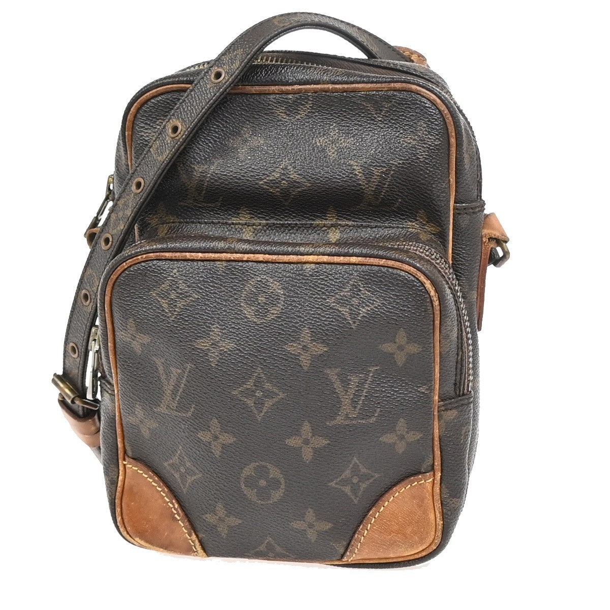 LOUIS VUITTON Amazon Crossbody Shoulder Bag Monogram Leather Brown 62AA207