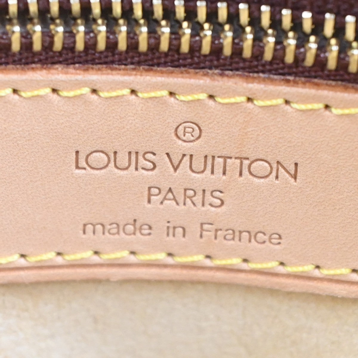 LOUIS VUITTON Logo Luco Shoulder Tote Bag Monogram Leather Brown M51155 77CA904
