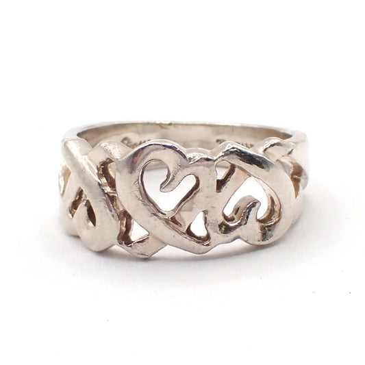 Tiffany & Co. Paloma Triple Loving Heart Ring JP12 US6.5 Silver 925 07EG104