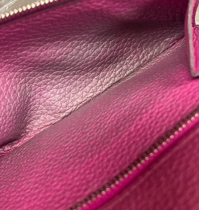 HERMES Logos Dogon GM Long Bifold Wallet Togo Leather Pink SHW 35RP163