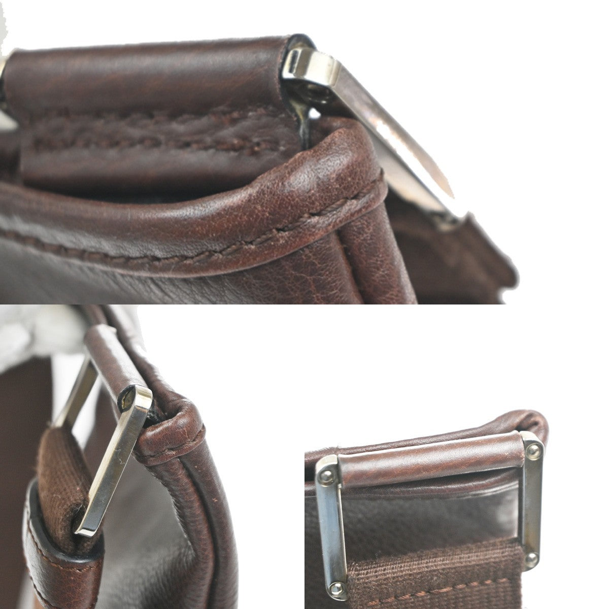 LOEWE Logo Anagram Crossbody Shoulder Bag Leather Brown SHW Spain 34KC933