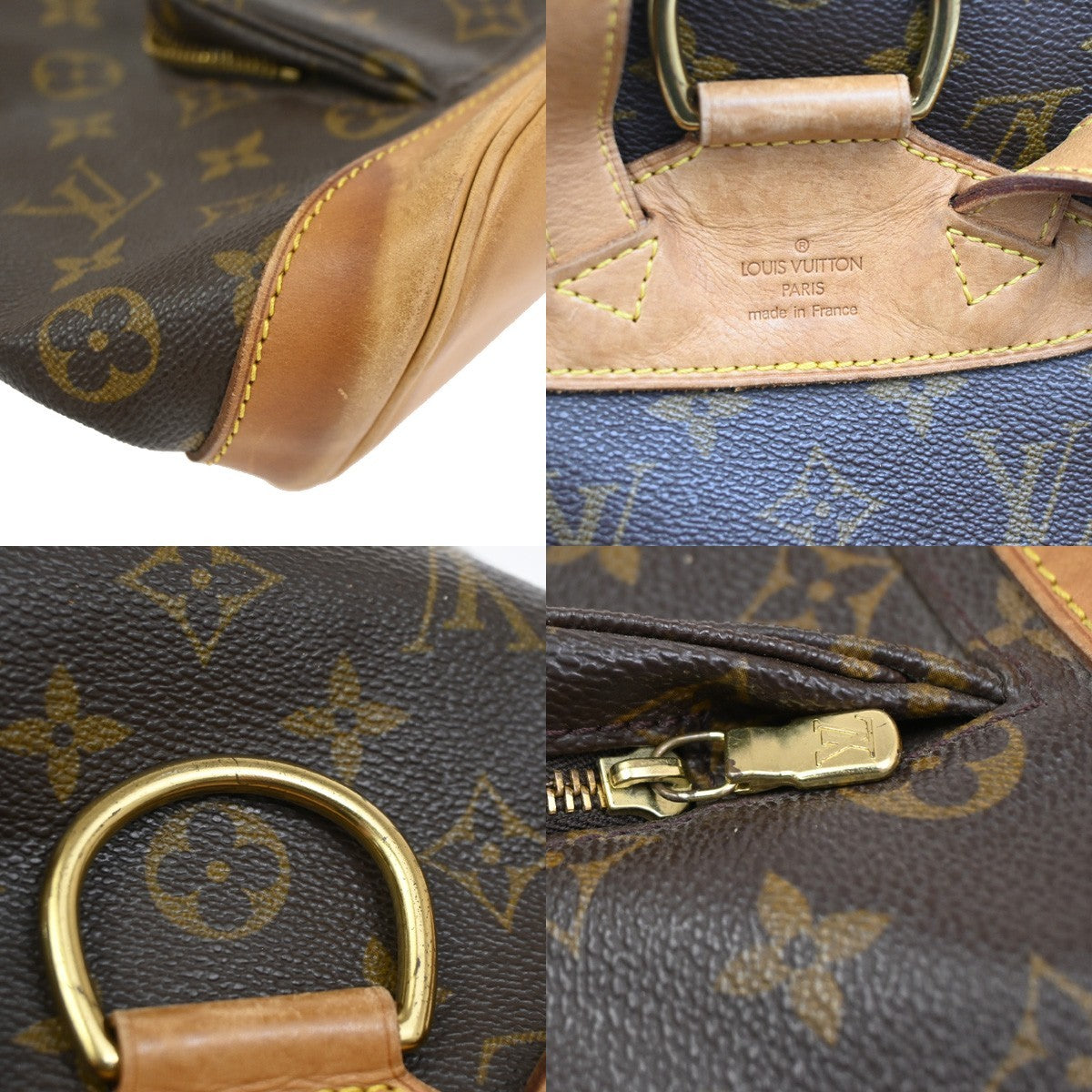 LOUIS VUITTON Montsouris MM Backpack Bag Monogram Leather Brown M51136 18DA238