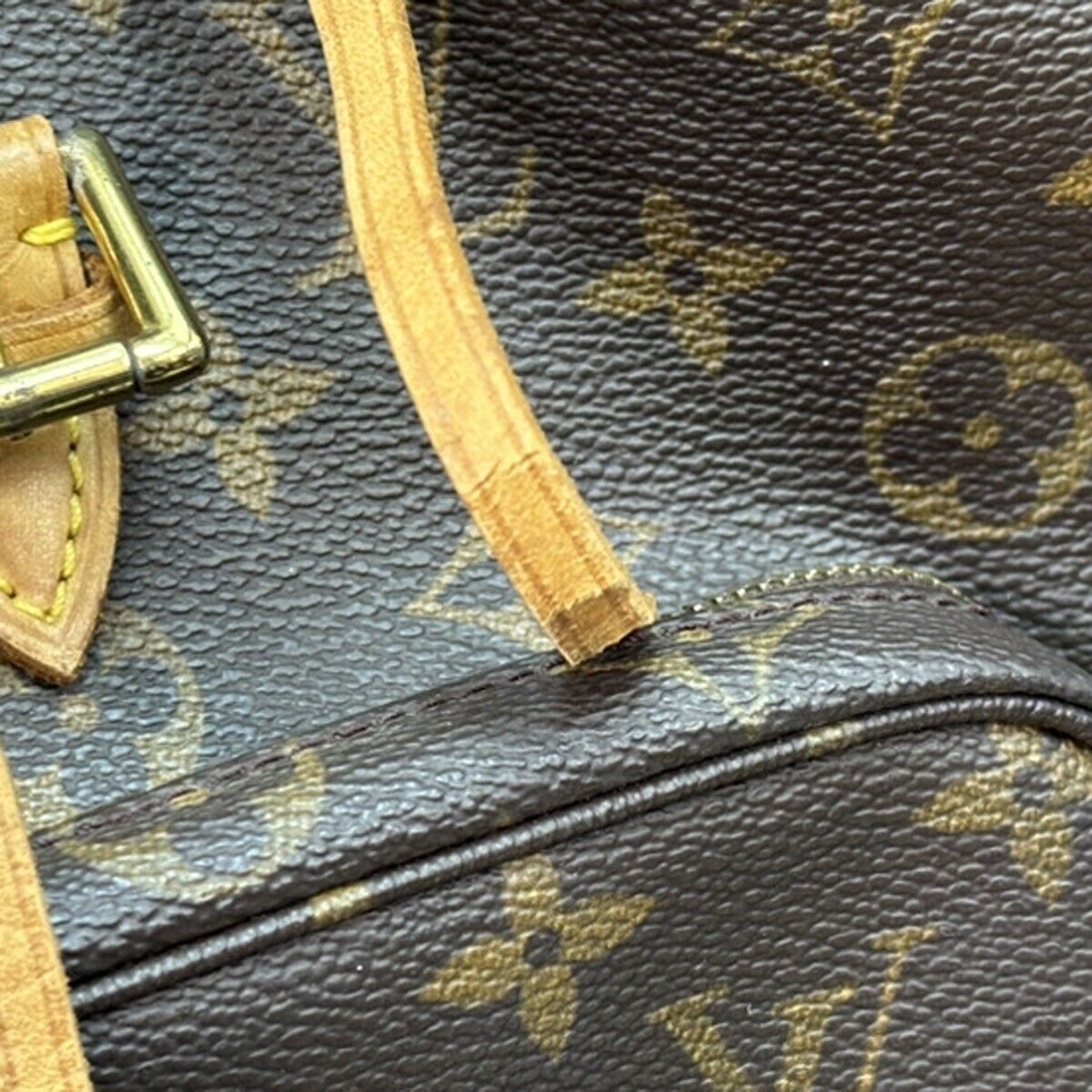 LOUIS VUITTON Montsouris MM Backpack Bag Monogram Leather Brown M51136 11HB861