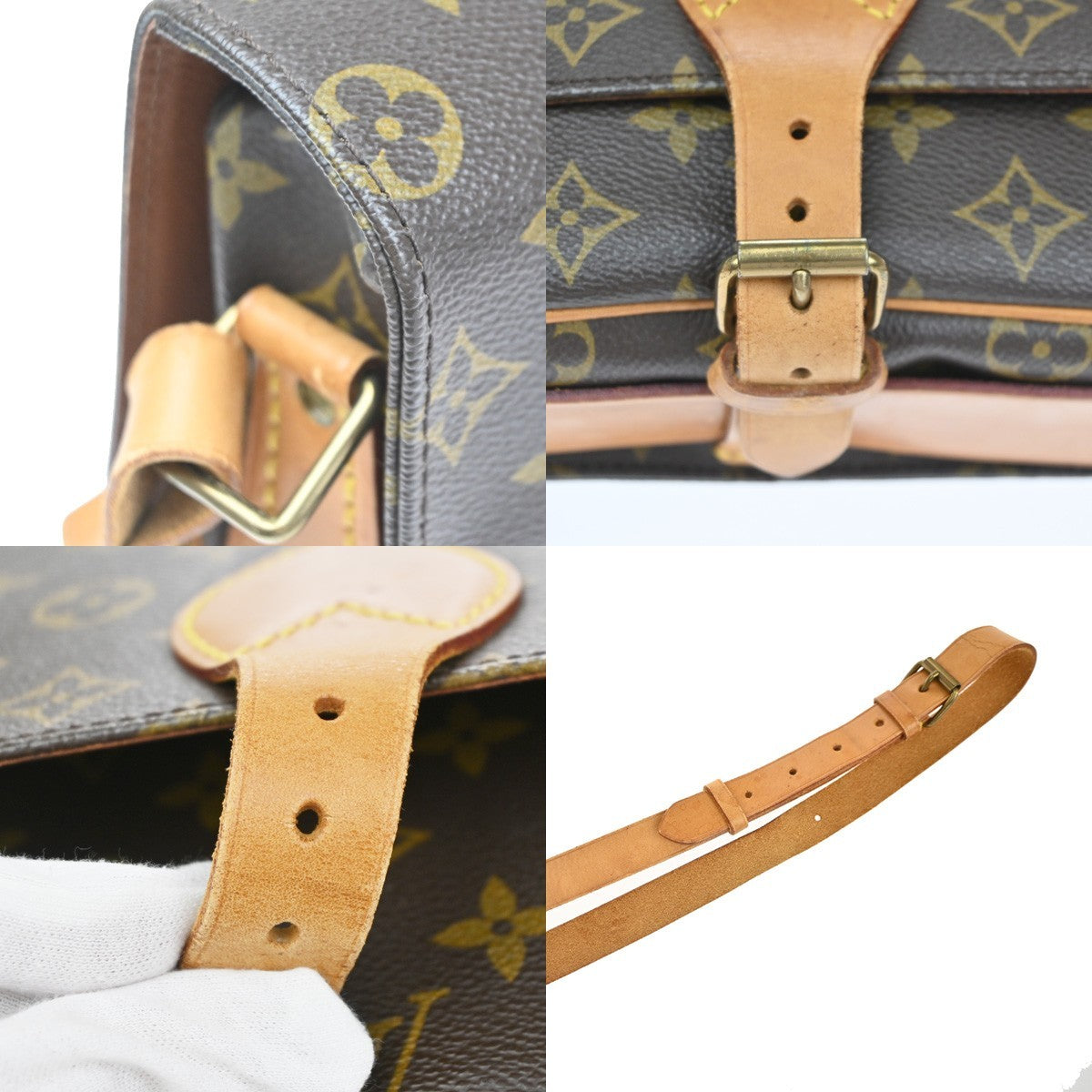 LOUIS VUITTON Cartouchiere GM Shoulder Bag Monogram Leather Brown M51252 88KC813