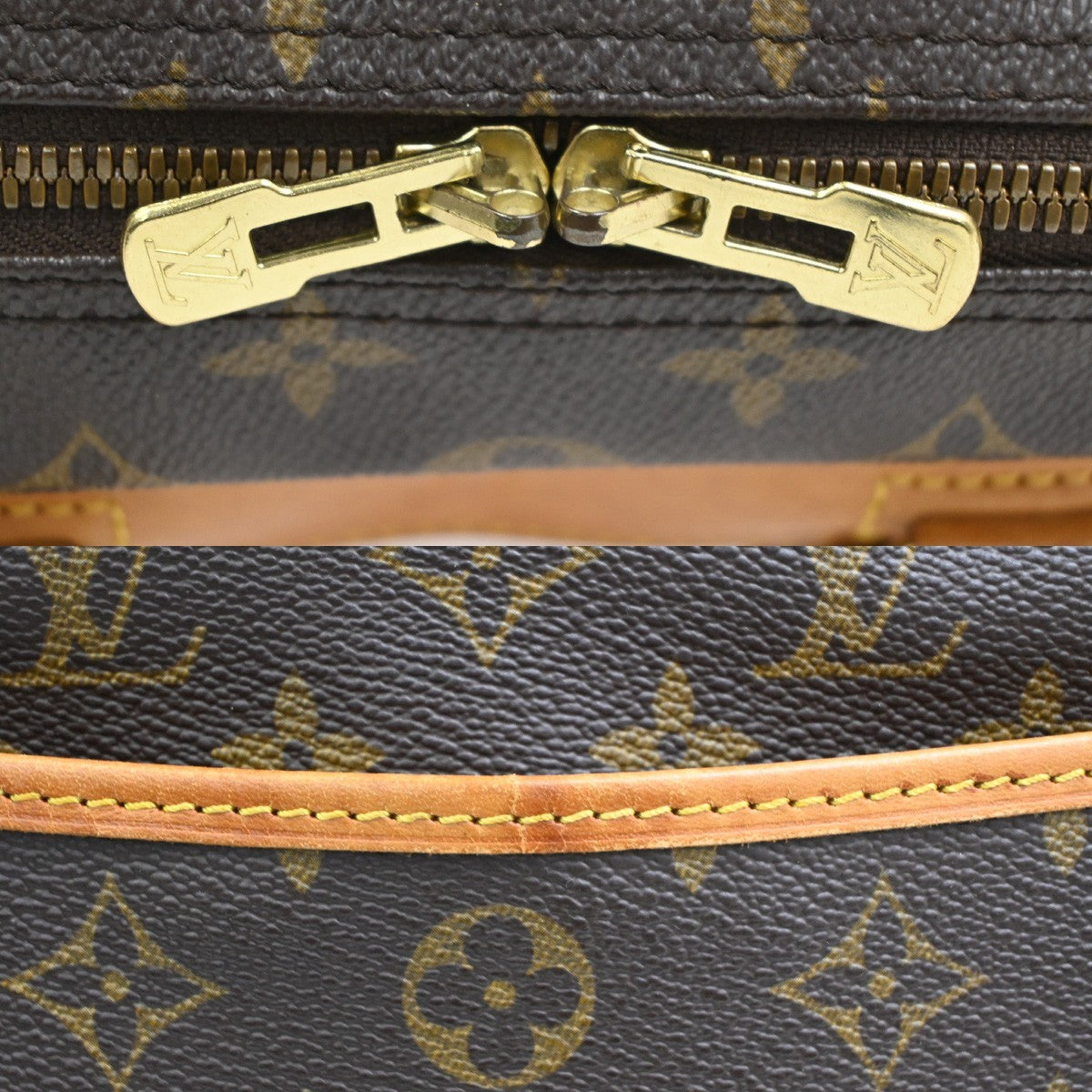 LOUIS VUITTON LV Logo Deauville Hand Bag Monogram Leather Brown M47270  80CA922