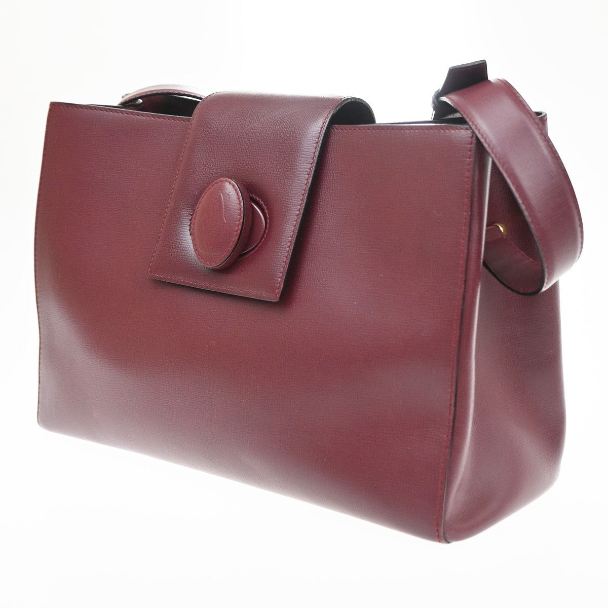 MUST DE CARTIER 2C Logo Crossbody Shoulder Bag Leather Red GHW  Frence 34SA083