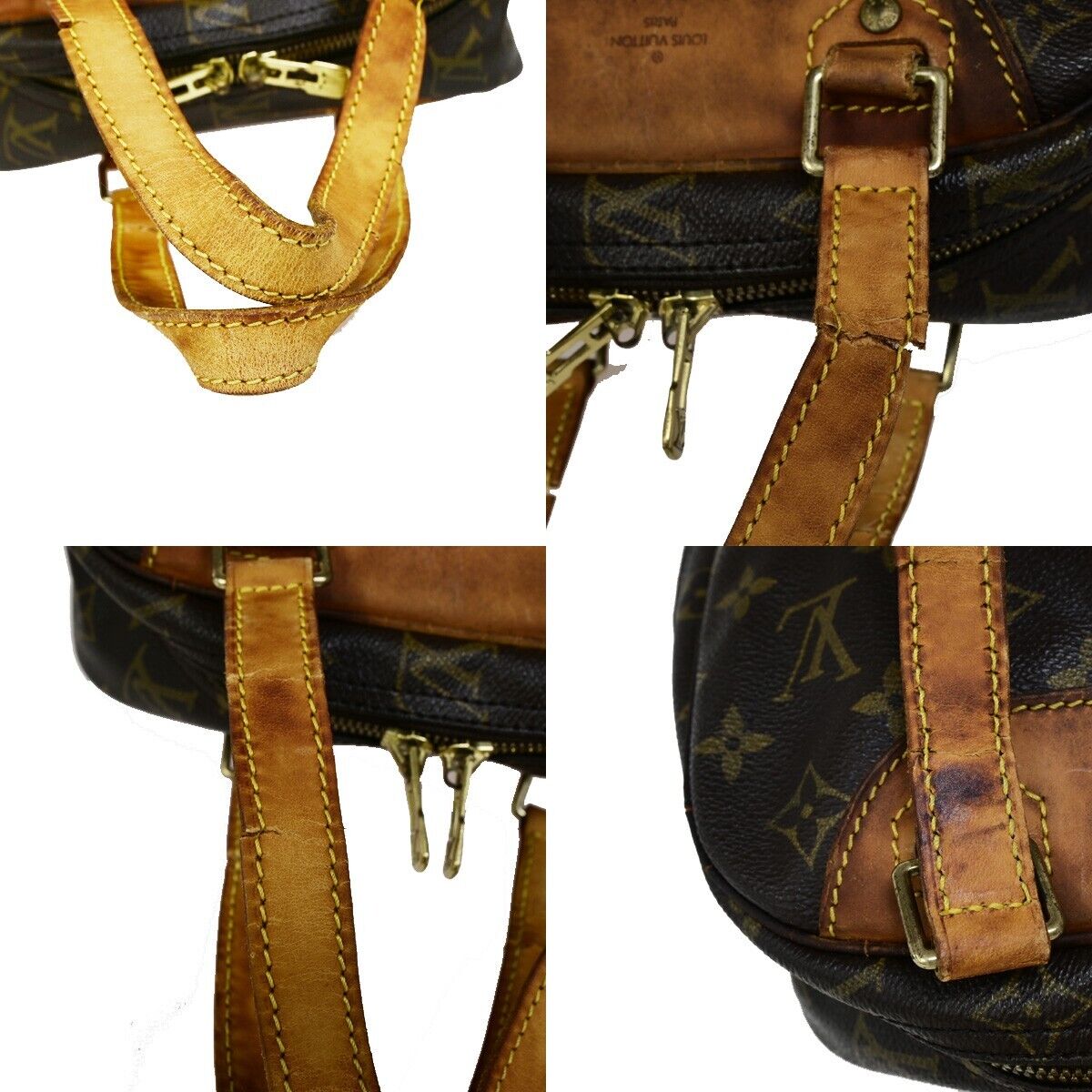 LOUIS VUITTON Excursion Shoes Hand Bag Monogram Leather Brown M41450 68HC045