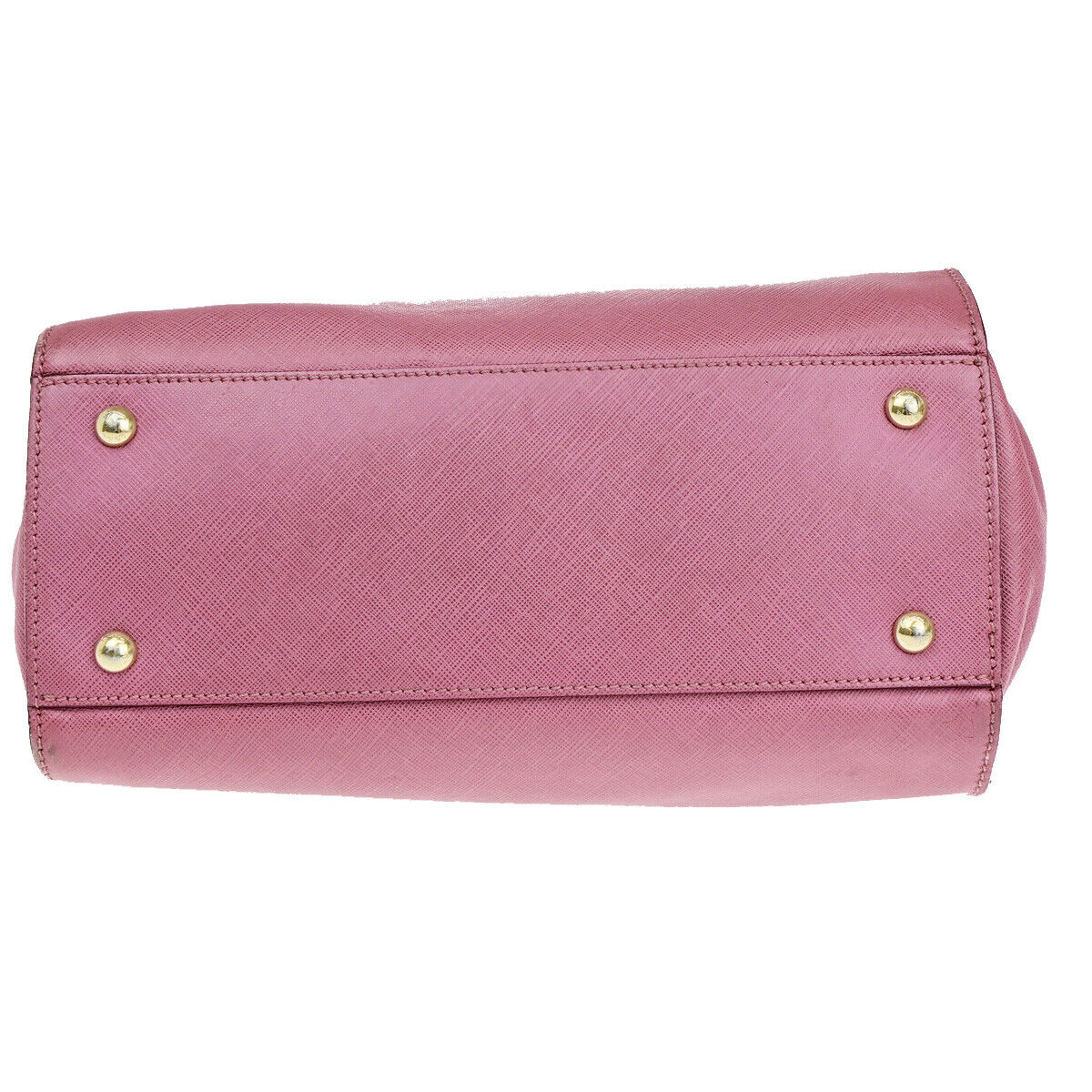 SALVATORE FERRAGAMO Logo Gancini Hand Bag PVC Leather Pink Gold Italy 67YE701