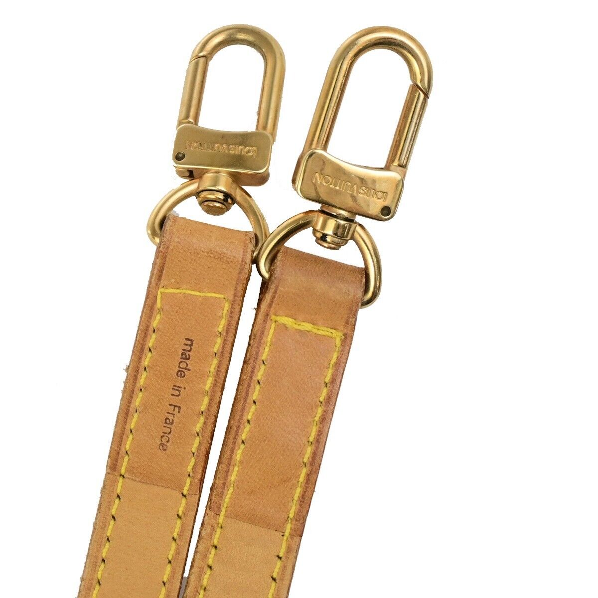 LOUIS VUITTON Logo Shoulder Strap Leather Brown Gold Bag Accessory 67FB297