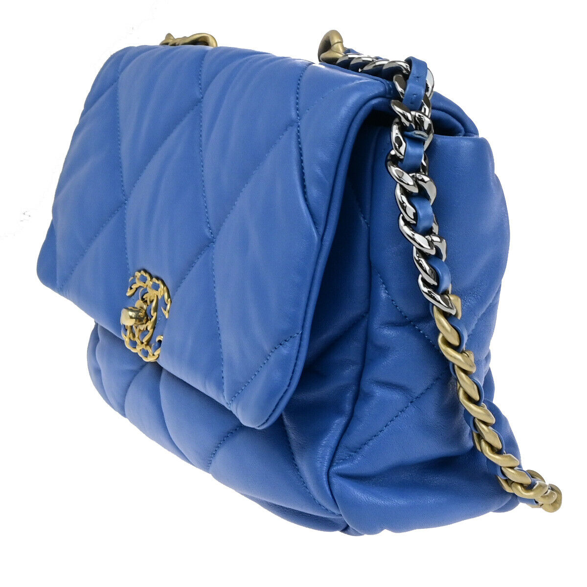 CHANEL 19 CC Logo Matelasse Chain 2Way Shoulder Hand Bag Leather BE GHW 741RK739