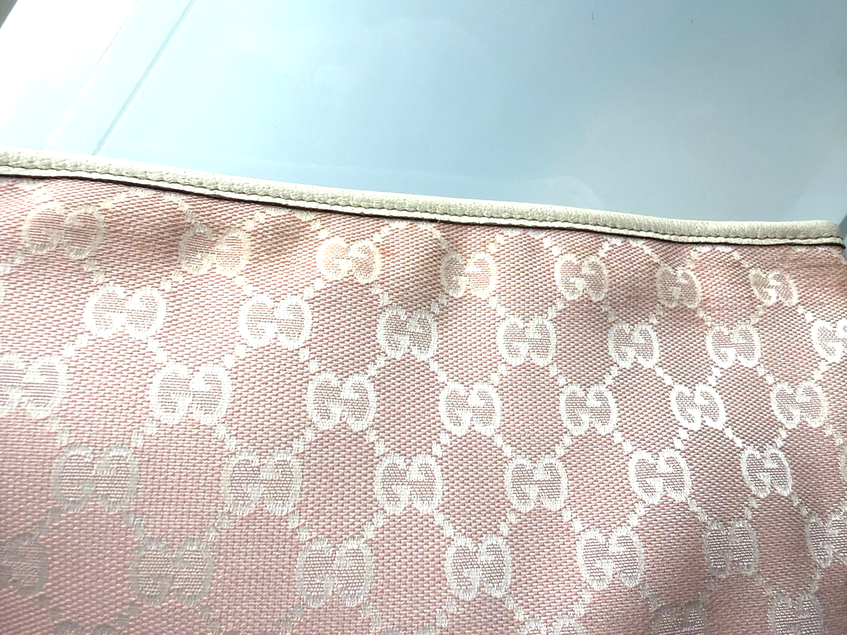 GUCCI Abbey GG Pattern Crossbody Shoulder Bag Canvas Leather Pink Italy 67YJ159