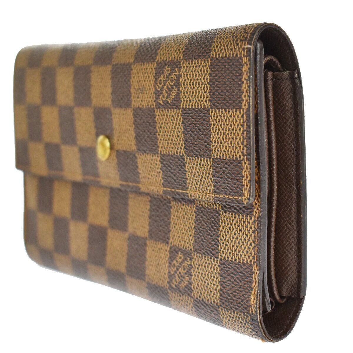 LOUIS VUITTON International Trifold Wallet Damier Leather Brown N61215 36SH437